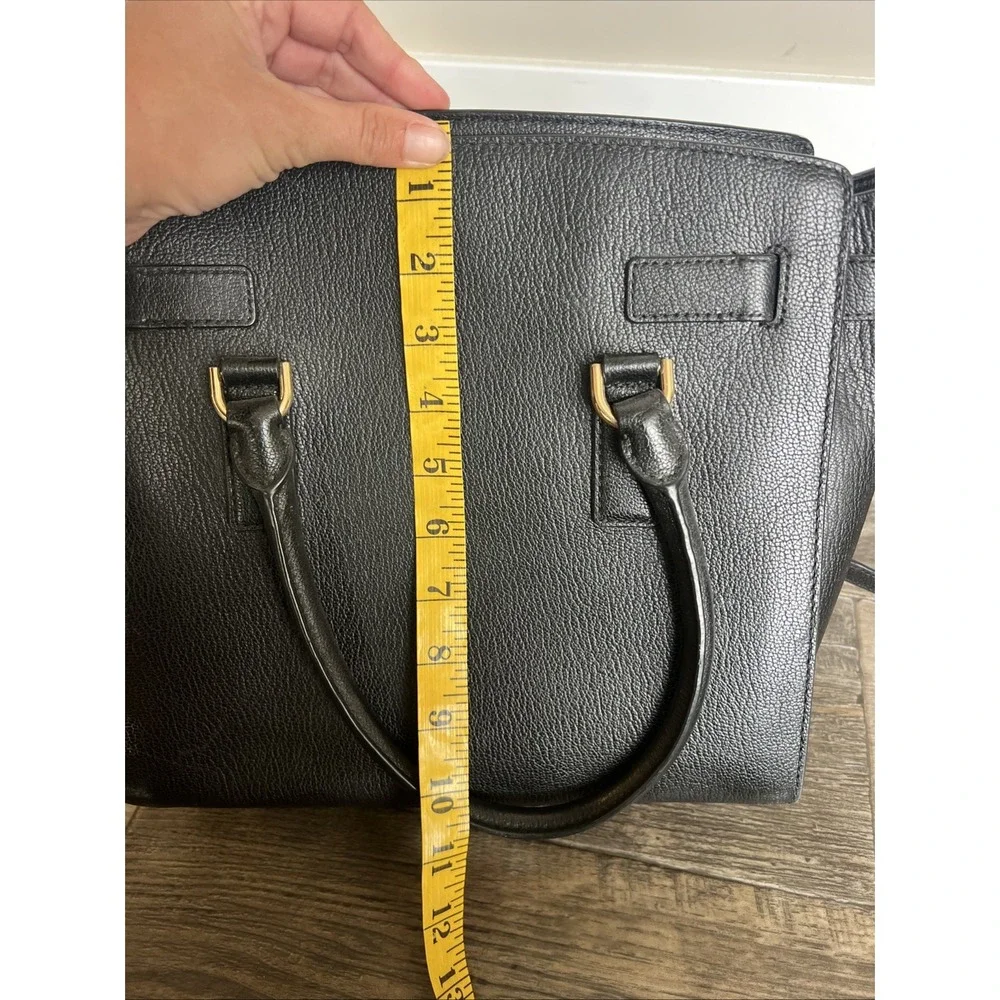 Michael Kors Hamilton Medium‎ Satchel Leather Shoulder Bag Handbag Purse Black
